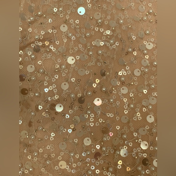 LA ROSE body/Panti, Beige/Gold Sequins. Size Large, long Sleeve, BNWT. - Picture 2 of 4